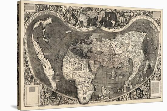 1507, World, First Map of America-null-Stretched Canvas