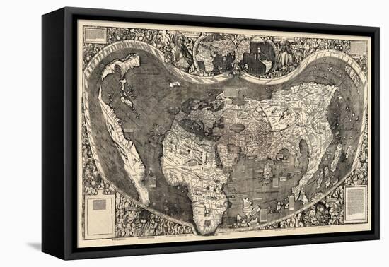 1507, World, First Map of America-null-Framed Stretched Canvas