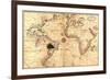 1544 Nautical Map of the Atlantic Ocean-null-Framed Premium Giclee Print