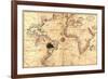 1544 Nautical Map of the Atlantic Ocean-null-Framed Premium Giclee Print