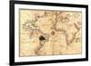 1544 Nautical Map of the Atlantic Ocean-null-Framed Premium Giclee Print