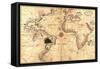 1544 Nautical Map of the Atlantic Ocean-null-Framed Stretched Canvas