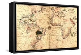 1544 Nautical Map of the Atlantic Ocean-null-Framed Stretched Canvas