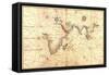 1544 Nautical Map of the Indian Ocean with Terra Incognito or Unknown Land-null-Framed Stretched Canvas