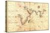 1544 Nautical Map of the Indian Ocean with Terra Incognito or Unknown Land-null-Stretched Canvas