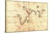 1544 Nautical Map of the Indian Ocean with Terra Incognito or Unknown Land-null-Stretched Canvas