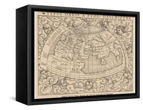 1545 Map from Basel Switzerland Depicting the World as Known to Ptolemy in the 2nd Century-null-Framed Stretched Canvas