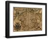 1570 Map of German States, from Abraham Ortelius, Theatrvm Orbis Terrarvm-null-Framed Art Print