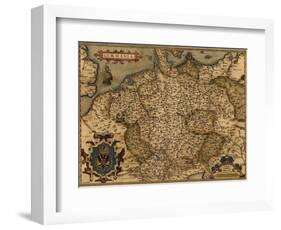 1570 Map of German States, from Abraham Ortelius, Theatrvm Orbis Terrarvm-null-Framed Art Print