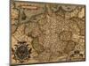 1570 Map of German States, from Abraham Ortelius, Theatrvm Orbis Terrarvm-null-Mounted Art Print