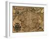 1570 Map of German States, from Abraham Ortelius, Theatrvm Orbis Terrarvm-null-Framed Art Print