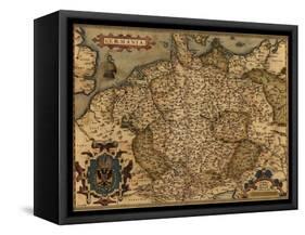 1570 Map of German States, from Abraham Ortelius, Theatrvm Orbis Terrarvm-null-Framed Stretched Canvas