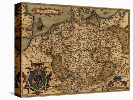 1570 Map of German States, from Abraham Ortelius, Theatrvm Orbis Terrarvm-null-Stretched Canvas