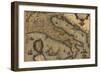 1570 Map of Italy from Abraham Ortelius Atlas, Theatrvm Orbis Terrarvm-null-Framed Art Print