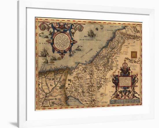 1570 Map of Palestine, from Abraham Ortelius' Atlas-null-Framed Art Print