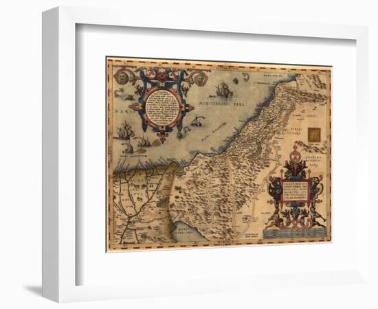 1570 Map of Palestine, from Abraham Ortelius' Atlas-null-Framed Art Print