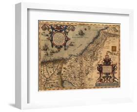 1570 Map of Palestine, from Abraham Ortelius' Atlas-null-Framed Art Print