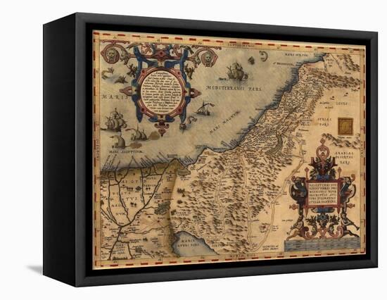 1570 Map of Palestine, from Abraham Ortelius' Atlas-null-Framed Stretched Canvas