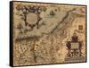 1570 Map of Palestine, from Abraham Ortelius' Atlas-null-Framed Stretched Canvas