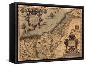 1570 Map of Palestine, from Abraham Ortelius' Atlas-null-Framed Stretched Canvas