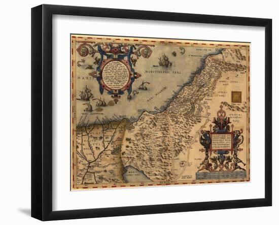 1570 Map of Palestine, from Abraham Ortelius' Atlas-null-Framed Art Print