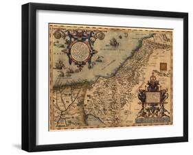 1570 Map of Palestine, from Abraham Ortelius' Atlas-null-Framed Art Print