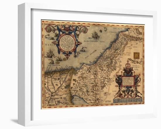 1570 Map of Palestine, from Abraham Ortelius' Atlas-null-Framed Art Print