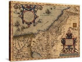 1570 Map of Palestine, from Abraham Ortelius' Atlas-null-Stretched Canvas