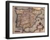 1570 Map of Spain, from Abraham Ortelius' Atlas, Theatrvm Orbis Terrarvm-null-Framed Art Print