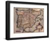 1570 Map of Spain, from Abraham Ortelius' Atlas, Theatrvm Orbis Terrarvm-null-Framed Art Print