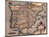 1570 Map of Spain, from Abraham Ortelius' Atlas, Theatrvm Orbis Terrarvm-null-Mounted Art Print