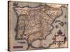 1570 Map of Spain, from Abraham Ortelius' Atlas, Theatrvm Orbis Terrarvm-null-Stretched Canvas