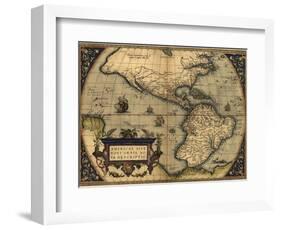 1570 Map of the Western Hemisphere. from Abraham Ortelius, Theatrvm Orbis Terrarvm-null-Framed Art Print