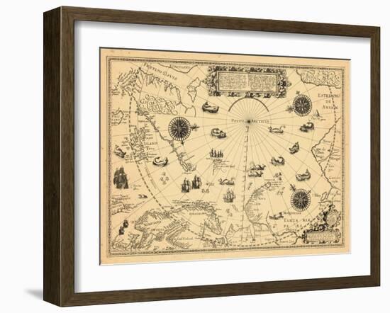 1598, Greenland, Finland, Iceland, Norway, Russia, Sweden, North Pole, Arctic Ocean-null-Framed Giclee Print