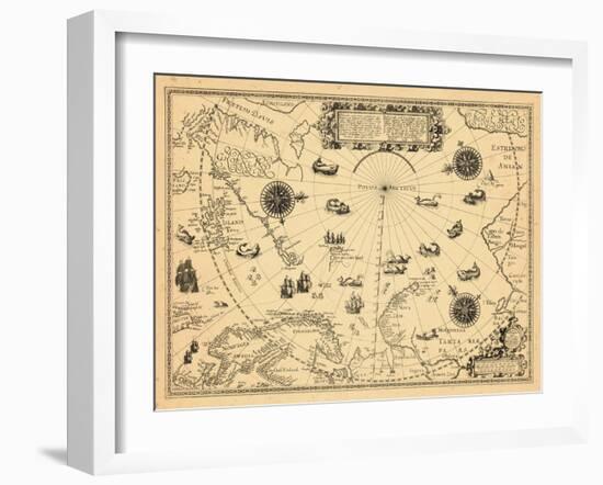 1598, Greenland, Finland, Iceland, Norway, Russia, Sweden, North Pole, Arctic Ocean-null-Framed Giclee Print