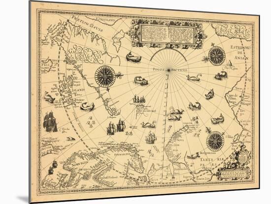 1598, Greenland, Finland, Iceland, Norway, Russia, Sweden, North Pole, Arctic Ocean-null-Mounted Premium Giclee Print