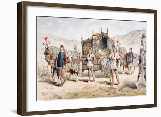 15th Century Noble Woman's Horse Drawn Litter, 1886-Armand Jean Heins-Framed Giclee Print