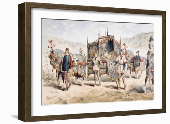 15th Century Noble Woman's Horse Drawn Litter, 1886-Armand Jean Heins-Framed Giclee Print