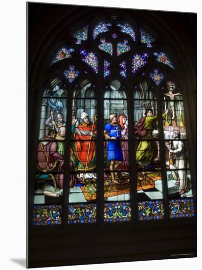 15th Century Stained Glass Window in the Cathedrale St-Corentin, Southern Finistere, France-Amanda Hall-Mounted Photographic Print