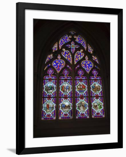 15th Century Stained Glass Window in the Cathedrale St-Corentin, Southern Finistere, France-Amanda Hall-Framed Photographic Print