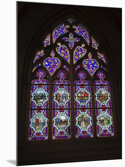 15th Century Stained Glass Window in the Cathedrale St-Corentin, Southern Finistere, France-Amanda Hall-Mounted Photographic Print