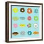 16 Donuts on Aqua-Jan Weiss-Framed Art Print