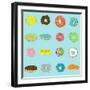 16 Donuts on Aqua-Jan Weiss-Framed Art Print