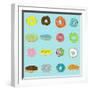 16 Donuts on Aqua-Jan Weiss-Framed Art Print