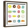 16 Donuts on White-Jan Weiss-Framed Art Print