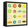 16 Donuts on Yellow-Jan Weiss-Framed Stretched Canvas