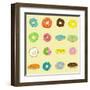 16 Donuts on Yellow-Jan Weiss-Framed Art Print