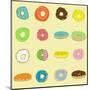 16 Donuts on Yellow-Jan Weiss-Mounted Art Print