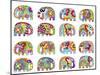 16 Elephants Pattern-Miguel Balbás-Mounted Giclee Print