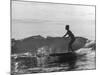 16 Yr. Old Surfer Kathy Kohner Riding a Wave-Allan Grant-Mounted Premium Photographic Print